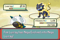 Screenshot showing new Mega Pokemon, Mega Luxray